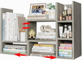 NUTIKAS Desk Shelves Desktop Organizer Shlef - Grey Office Organization for Top of Desk Organizers and Accessories Corner Bookshelf Table Top Shelving Small Hutch Decorations for Office by NUTIKAS