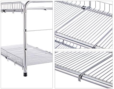FlagShip 2 Tier Under Sink Organizers and Storage Rack Expandable Cabinet Shelf for Kitchen Bathroom Silver (17-25 inches) - Image 4
