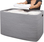 OIAHOMY 118L XXXLarge Rope Storage Basket, Oversized Blanket Basket Grey by MasterofSpaceOptimization