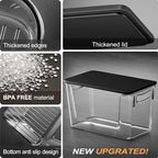 Heyuzb Pantry Organizers Storage, 2 Pack Large Clear Storage Bins with Bamboo Lids for Onion, Potato, Garlic, Canned Food, Organizer Bins for Under Sink, Kitchen, Countertop, Bathroom - Image 6
