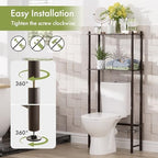 AmazerBath Bamboo Over The Toilet Storage Shelf, 2-Tier Over Toilet Bathroom Organizer Rack, Bathroom Shelves Over Toilet Space Saver, Espresso - Image 5