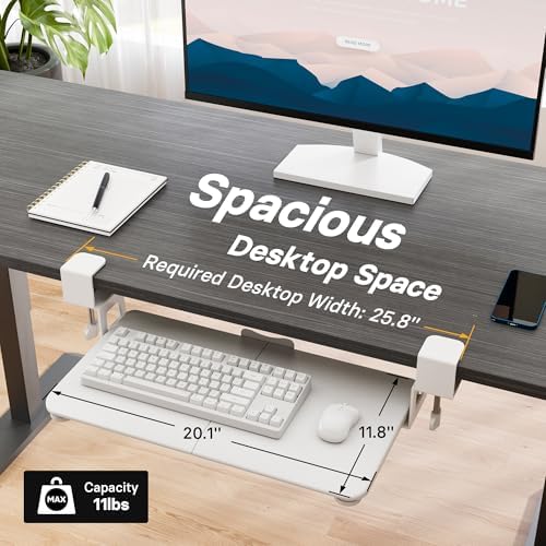 BONTEC Under Desk Keyboard Tray, Pull-Out Keyboard & Mouse Platform - Image 5