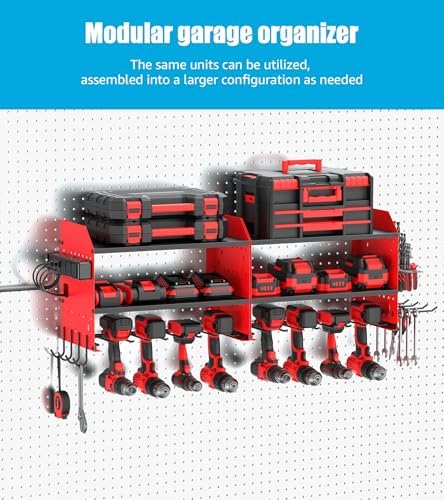 CCCEI Modular Power Tool Organizer Wall Mount with Charging, Red, 1 Pack - Image 4