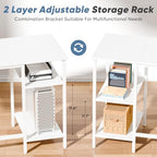DUMOS 62” L Shaped Desk with Drawers and Power Outlet, White - Image 6