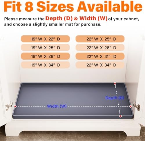 FLATO Waterproof Under Sink Mat, 28" x 22", White - Image 5