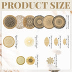 Xuhal 15 Pcs Boho Wall Basket Decor Handcrafted Seagrass Woven Wall Basket Rustic Round Woven Hanging Art for Home Farmhouse Kitchen Table Living Room(Mixed Colors Style) - Image 3