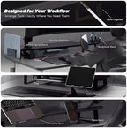 ULTRARM Moodular Wooden Monitor Stand Desk Organizer, Large 45.6" Walnut - Image 5