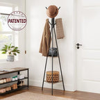 VASAGLE Coat Rack Freestanding, Hall Tree with 2 Shelves - Image 2
