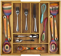 Totally Bamboo Kitchen Drawer Organizer, Expandable Silverware Organizer and Utensil Holder, 8 Compartments with Dividers by TotallyBamboo