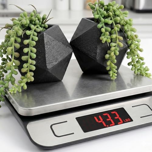 AceList Cast Iron Bookends Set of 2, Geometric Heavy Duty, Matte Black - Image 2