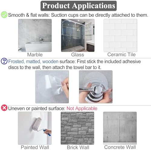 Sneatup Suction Cup Extendable 17-29" Stainless Steel Towel Bar (Matte Black) - Image 6