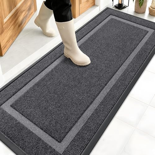 OLANLY Front Door Mat Outside 59x20, All-Season Heavy-Duty Rubber Doormat by OLANLY