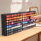 Krafetto 2 Pack 80-Grid Paint Organizer for 2 Oz Bottles, Wall Mount, Black - Image 6