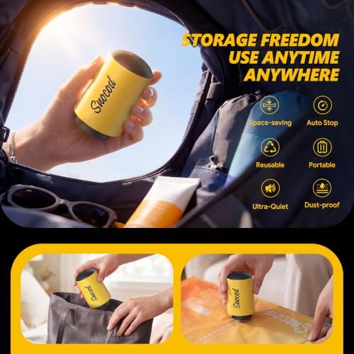 Vacuum Storage Bags with Electric Pump, 15 Reusable Compression Bags for Clothes, Bedding and Travel, Space Saving Storage Bags for Closet and Home Organization, Yellow - Image 5