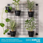 BIRDROCK HOME 6 Pot Garden Wall Grid - Flower or Succulent Planter Pots - Indoor or Outdoor Plant Organizer Rack - Black - Image 6