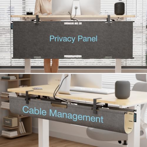 No Drill Under Desk Cable Management Tray,30" Felt Cord Organizer for Table - Image 3