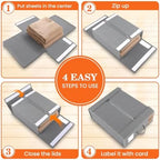 WOWBOX Sheet Organizers and Storage,Closet Bed Sheet Organizer Under Bed Storage and Organization with Label Cards & Clear Window for Bedding Sheets,Duvet Covers,Blankets (3 Pack，Gray) - Image 4