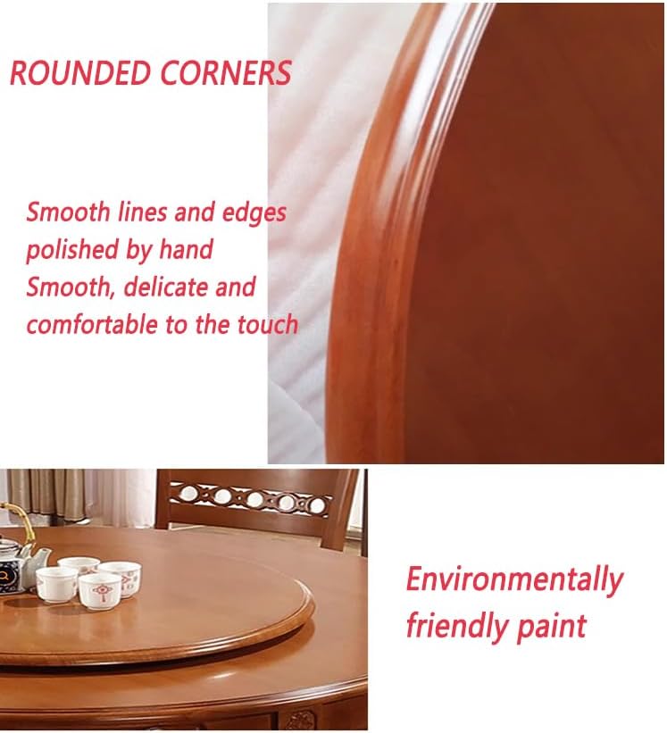 Large Wooden Lazy Susan 35.4" Rotating Table Top Dining Turntable - Image 2