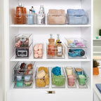 iDesign Stackable Plastic Handle Bin Storage Organizers, 18 Pack, Clear - Image 6