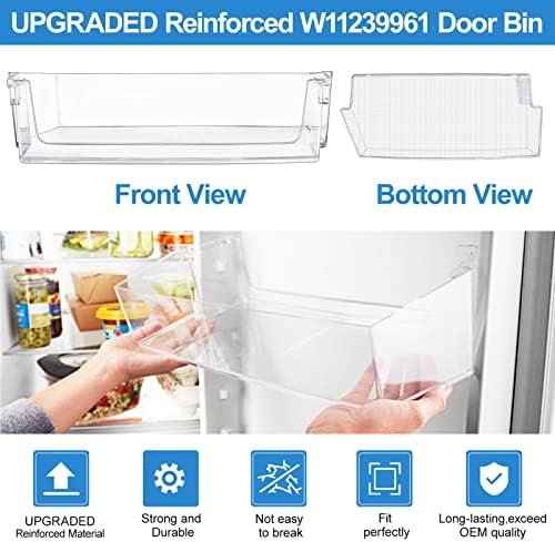 [2 PACK] UPGRADED W11239961 W10900538 Refrigerator Door Shelf Bin Compatible with Whirlpool Refrigerator Door Shelf Parts PS12578777 AP6333410 WRS315SDHZ08 WRS321SDHZ08 WRS315SDHM WRS325SDHZ Door Bin - Image 5