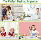 Jutom 8 Pcs White Acrylic Pen Holder for Desk, Pencil Cup Bulk Makeup Brush Storage Organizer, Desktop Pencil Cup Stationery Desktop Stationery Organizer for Office School Home Supplies - Image 5
