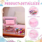 Wenqik 6 Pack Colorful Plastic Storage Bins with Lids, Pink - Image 3