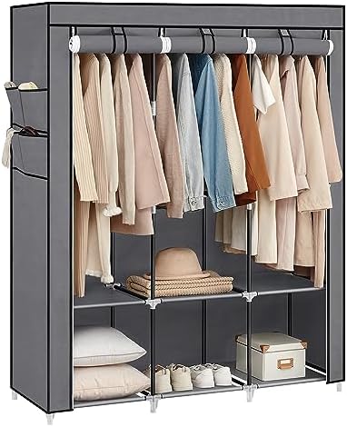 SONGMICS Portable Closet with Cover, 3 Hanging Rods and Shelves by SONGMICSbySONGMICSHOME