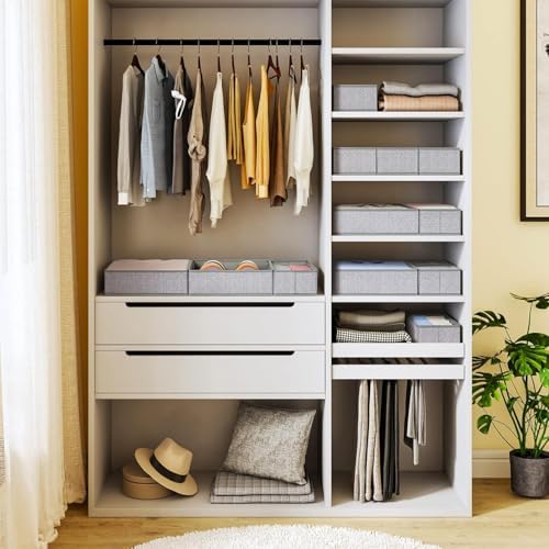 DIMJ Drawer Organizers Cloths, Closet Underwear Organizer, 15 Packs Foldable Closet Organizers, Sock Drawer Organizer, Fabric Dresser Drawer Dividers for Clothes Underwear Bras Socks - Image 4