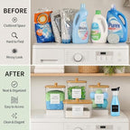4+1 Pack Laundry Pods Containers & Dryer Sheet Holder & Laundry Detergent Dispenser, Laundry Room Organization and Storage Jars with Lids, Labels and Scoops for Scent Booster, Powder, Pods - Image 5