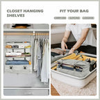 Surblue Hanging Closet Storage Bag Collapsible 3-Shelf Washable Oxford Fabric with 2 Hooks (XL 17.71 * 11.81 * 20in, Light Gray) - Image 3