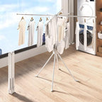 Multi-Functional 4-Leg Clothes Drying Rack, Large Capacity Foldable & Collapsible Laundry Rack, Portable Indoor Outdoor Drying Rack with Sock Clips & 4 Shoe Holders, Space Saving Stand - Image 6