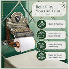 Renovators Supply Manufacturing Antique Brass Wall Mount Toilet Tissue Paper Holder 6.9" Wide Victorian Style Rust Resistant Solid Brass Bathroom Toilet Sanitary Paper Roll Holder Storage with Lid - Image 4