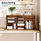 HOOBRO Countertop Mail Sorter Organizer, Wooden Literature Organizer, Student Mailbox for Classroom, Desktop Bill Organizer for Office Home School, 12 Compartments Rustic Brown FG43WF01 - Image 5