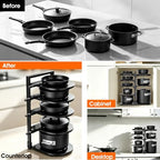Adjustable Pots & Pans Organizer for Cabinet: 8-Tier Heavy Duty Pan Rack - Image 6