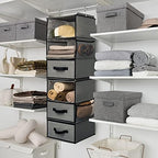 GRANNY SAYS Hanging Closet Organizer, 5 Drawers, 6 Shelves, 4 Pockets, Gray - Image 2