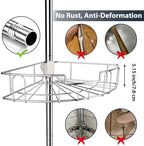 Shower Caddy Tension Pole, 4-Tier Adjustable Corner Organizer, 39-125 in - Image 4