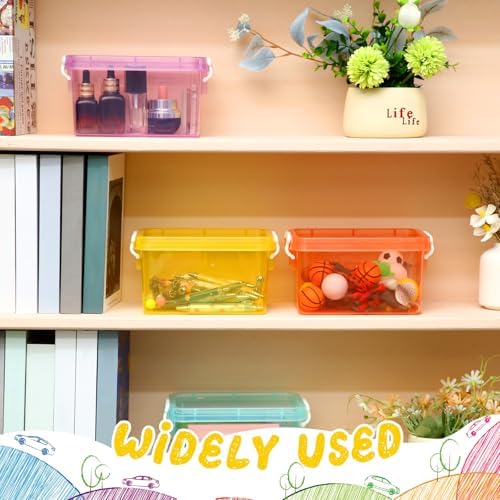 Wenqik 12 Pack Colorful Plastic Storage Bins with Lids, Colorful - Image 5