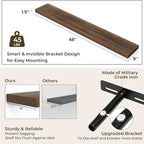 RICHFOCUS Long Floating Shelves for Wall 1Pack, Walnut, 48" Lx8 D - Image 3
