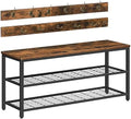 HOOBRO Hall Tree with Bench, Coat Rack Shoe Bench Set, Entryway Shoe Rack with Coat Hooks, Hall Tree, 39.4" L x 11.8" W x 18.1" H, Industrial, for Front Door, Rustic Brown BF071MT01G1 by HOOBRO