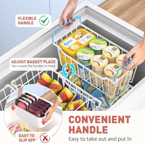 Goovilla Freezer Organizer Bins for 5-7 Cu.FT Chest Freezer, 4 Pack White - Image 3