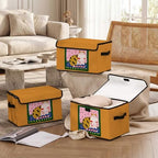 Stackable Storage Bins with Lids,Closet Organizers Fabric Box for Home and Office,Blanket Clothes Organizers,Under Bed Storage Containers 3 Pack - Image 6