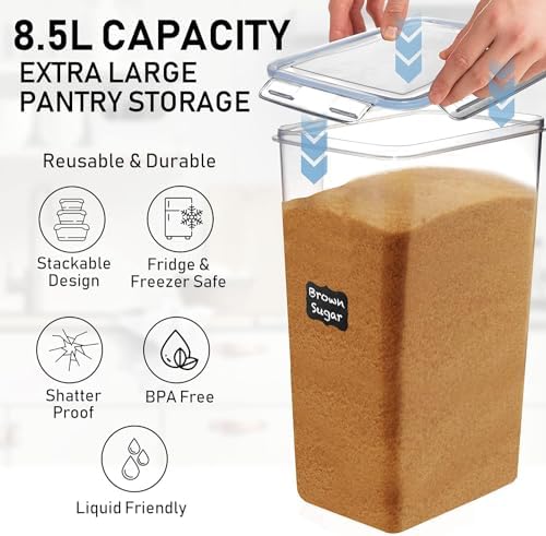 2 PC (8.5L / 287 Oz) Extra Large Pantry Flour Sugar Storage Containers Set - Image 4