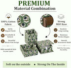 Ridhi Basil Green Block Print Office Desk Organizer Pen & Note Holder - Image 3