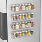 PMMASTO Adhesive Acrylic Spice Rack, Clear- 4 Pack with 2 Tapes - Image 4