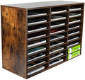 EasyPAG 27 Compartments Wooden Literature Organizer with Adjustable Shelves, 13500 Sheets Capacity Paper Organizer, Classroom Mailbox and Mail Sorter for Teachers and Office, Archaize by EasyPAG