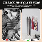 Gisafai 4 Pcs Tie Rack Organizer Wall Mounted, Belt Holder Rack - Image 5