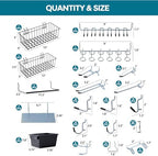246PCS Pegboard Accessories Organizer Kit,Includes Pegboard Hooks,Bins,Baskets,Paper Towel Holder;Suitable for 1/8 and 1/4 Pegboard,Can be Used for Hanging Tools,Garage Storage,etc. (Black) - Image 3