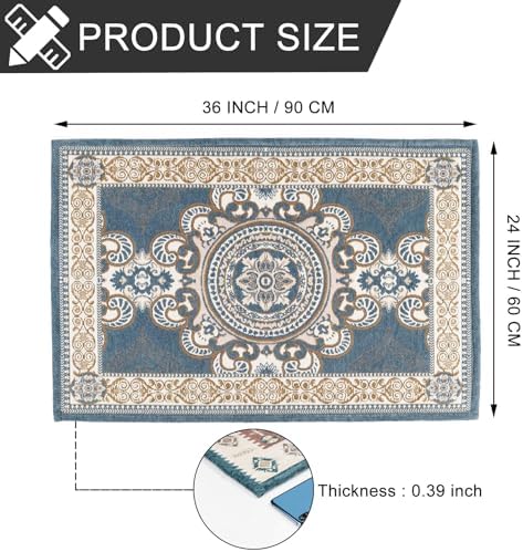 CHICHIC 36 x 24 Inch GrayBlue Indoor Door Mat for Home Entrance, Front Door Mat Indoor Inside Outdoor Outside Entryway Rugs Welcome Mat Anti-Slip Rubber Back Low Profile - Image 3