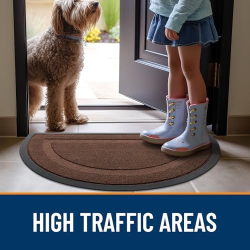 OLANLY Half Circle Front Door Mat Outside 71x47 All-Season Rubber Doormat - Image 6