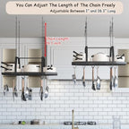 Hexagon Ceiling Pot Rack Hanging Pan Rack Hanging with 15 Hooks - Image 5